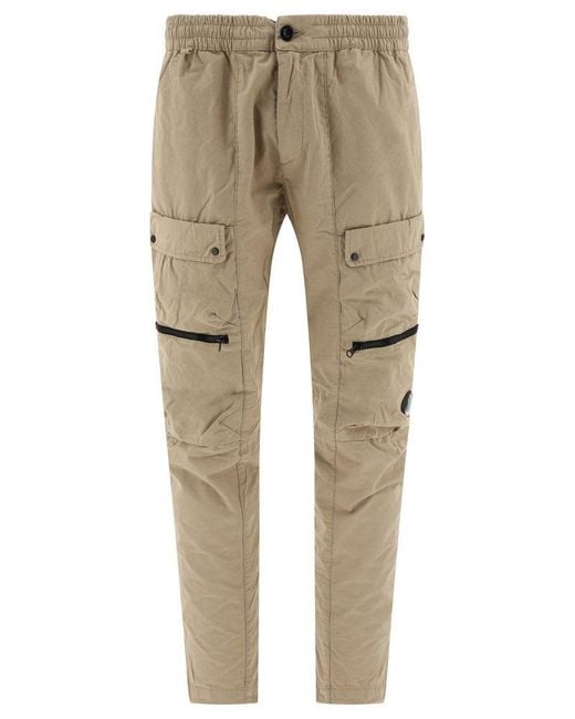 C P Company Natural Lens Patch Cargo Trousers for men