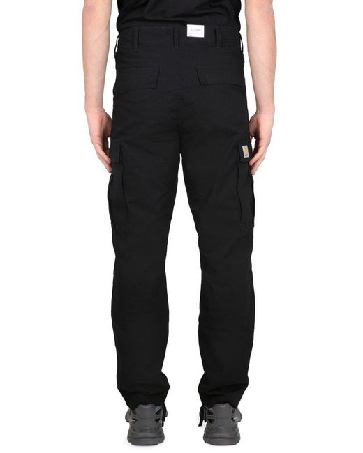 Carhartt Black Straight-leg Logo Patch Cargo Trousers for men