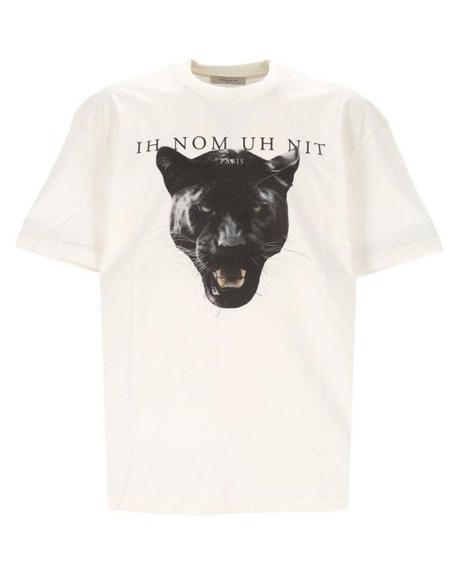 Ih Nom Uh Nit White Graphic Printed Crew Neck T-Shirt for men