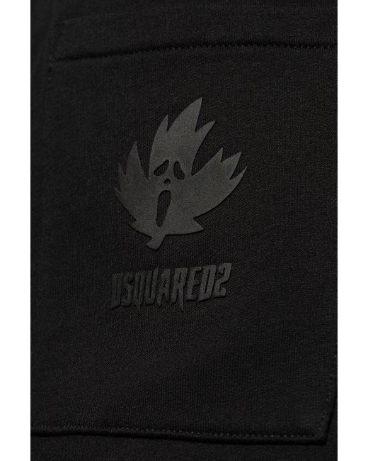 DSquared² Black Logo Detailed Sweatpants for men