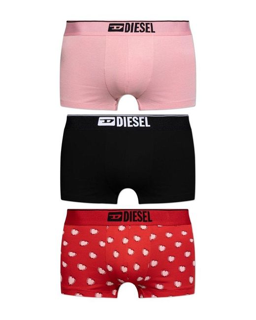 DIESEL Red Three-Pack Of Boxer Shorts Damien-Gft-3Pack for men