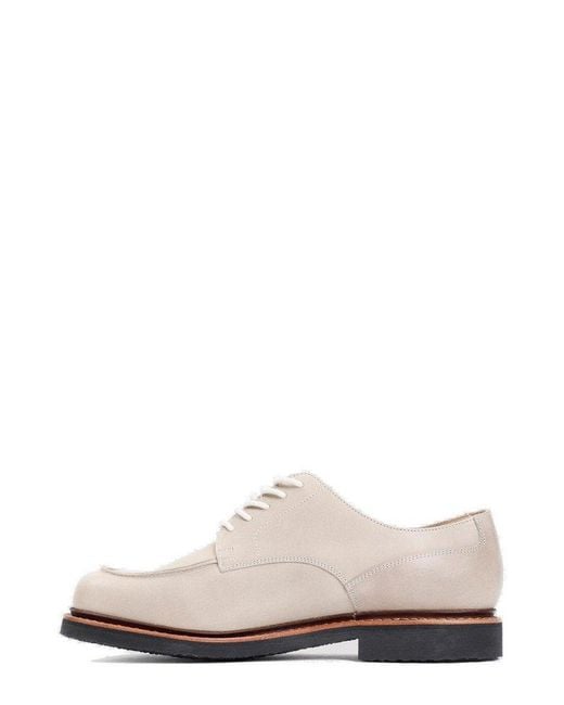 Paraboot White Amboise Round Toe Lace-up Shoes for men