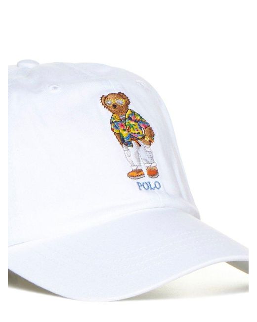 Polo Ralph Lauren White Bear Cotton Baseball Cap for men