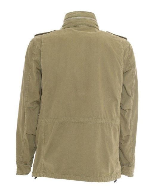 Aspesi Green Logo Patch Military Style Jacket for men