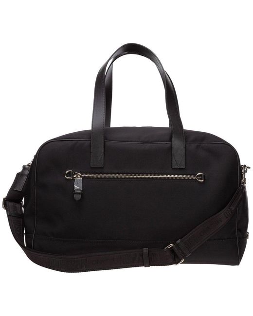 Mens Bags Duffel bags and weekend bags Moschino Synthetic Logo Printed Zipped Weekender in Black for Men 