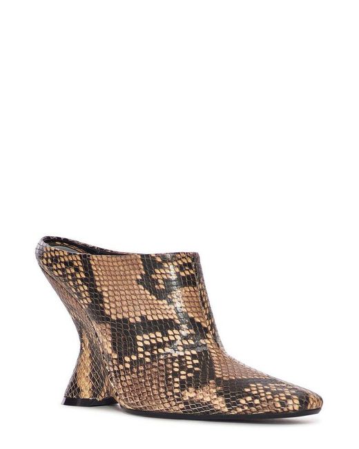 Dries Van Noten Brown Embossed Sabot Boots