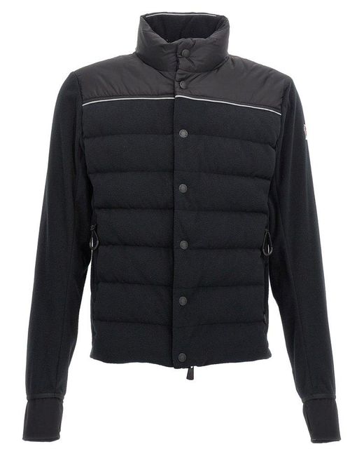 Moncler Panelled High Neck Cardigan in Black for Men | Lyst 