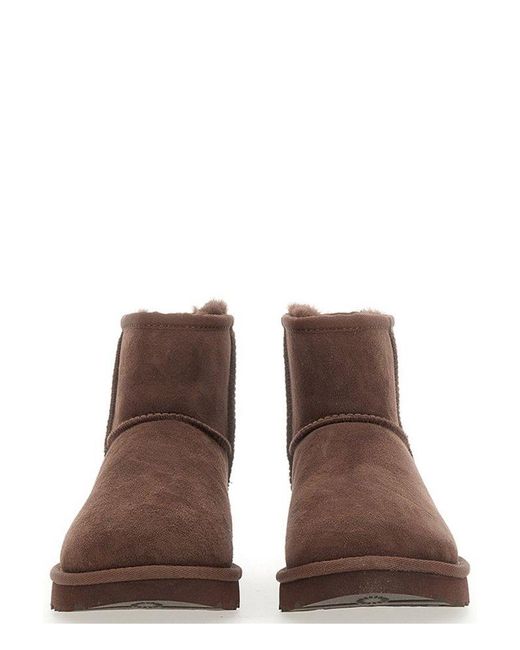 Ugg Brown Classic Mini Ii Logo-patch Ankle Boots