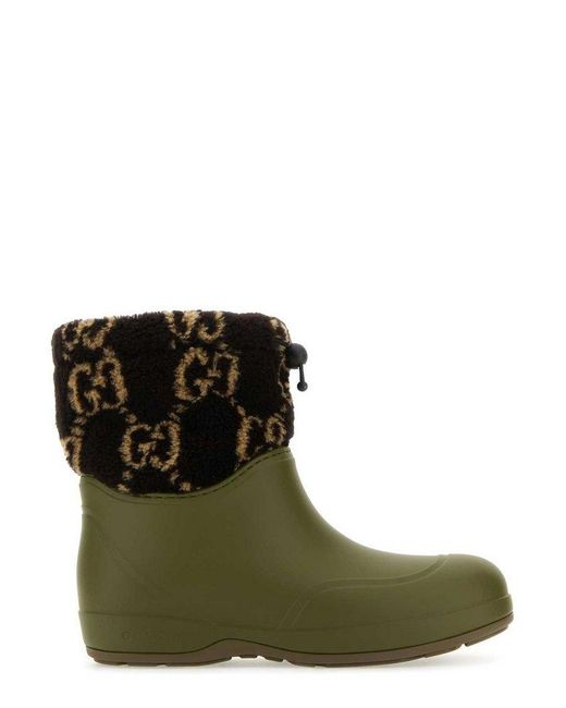 Gucci Green Two-toned Teddy Ankle Boots for men