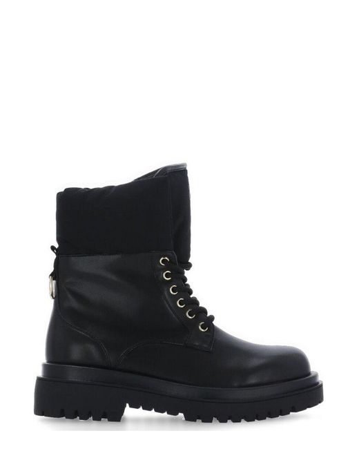 Versace Black Lace-up Ankle Boots
