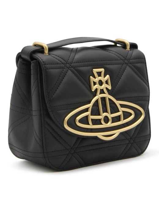 Vivienne Westwood Black Leather Linda Crossbody Bag