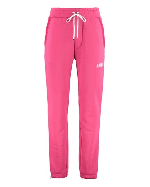 Amiri Logo Detail Cotton Track-pants in Fuchsia (Pink) for Men - Save 8 ...