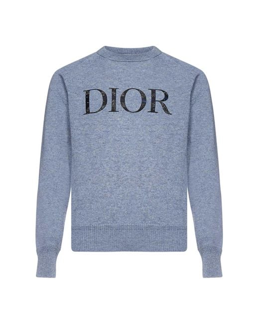Dior Blue X Peter Doig Embroidered Knitted Sweater for men