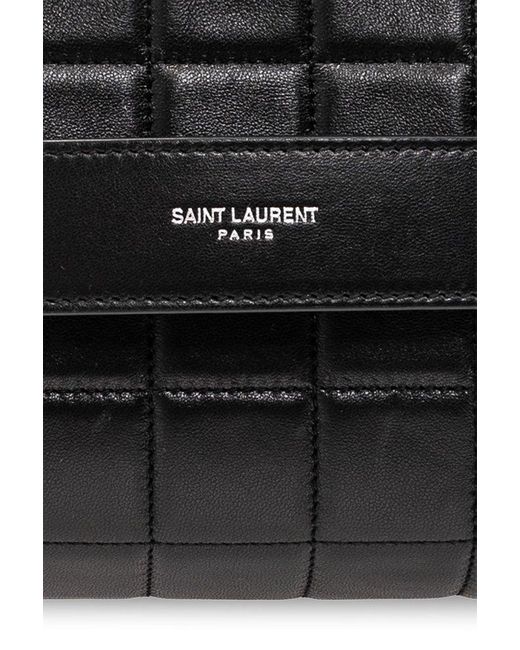 Saint Laurent Black Logo Printed Zipped Wash Bag for men