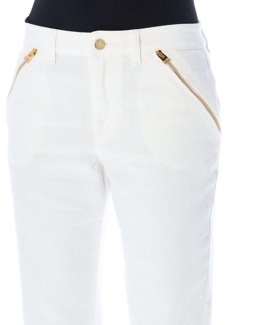 Tom Ford White Zip-detailed Tapered Jeans