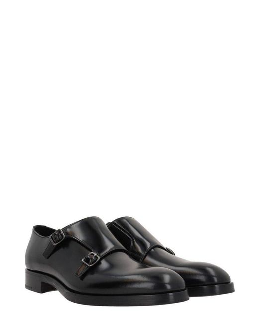 Prada Black Double-Buckle Slip-On Loafers for men