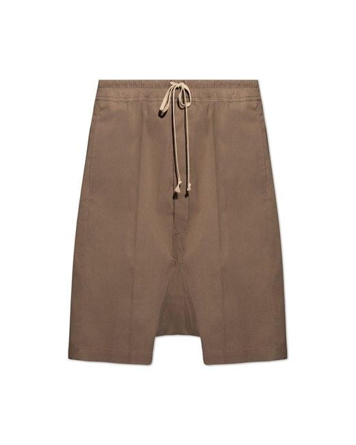 Rick Owens Brown 'rick's Pods' Leather Shorts, for men