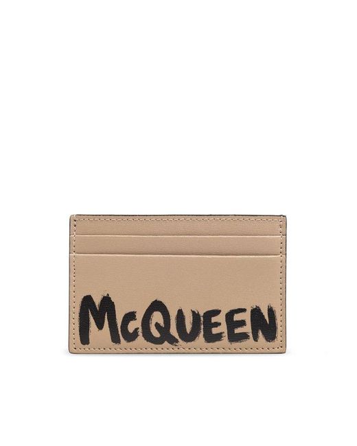 Alexander McQueen Natural Logo Printed Cardholder for men