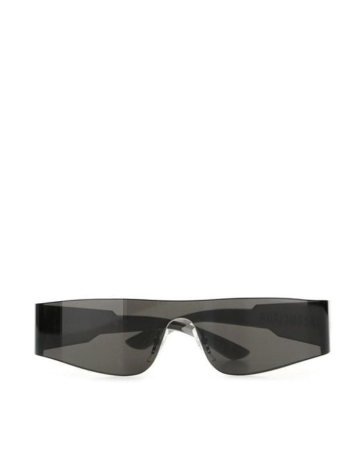 Balenciaga Black Mono Rectangular-frame Sunglasses