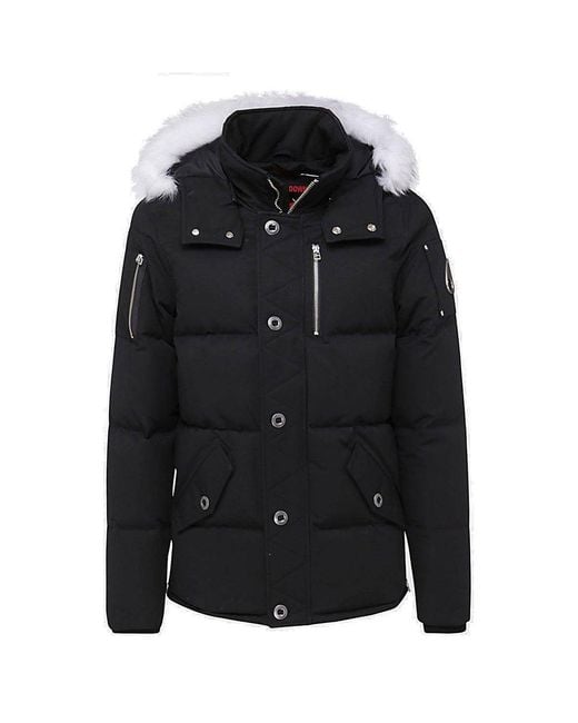 Moose Knuckles Cotton Q3 Hooded Jacket in Black for Men | Lyst