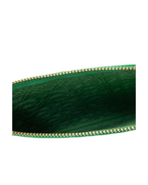 Comme des Garçons Green Comme Des Garçons Wallet Embossed Zipped Pouch for men