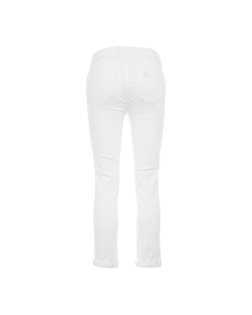 Liu Jo White Mid-Rise Cropped Jeans
