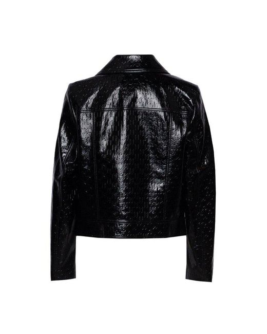 Karl Lagerfeld Black Monogram Printed Zipped Jacket