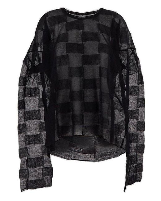 Uma Wang Black Checked Knitted Jumper