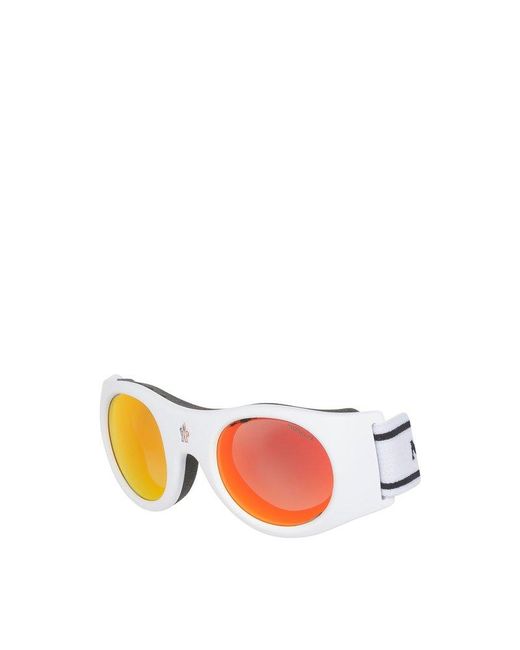 Moncler Orange Shield Frame Sunglasses