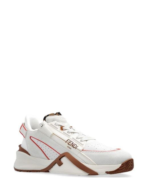 Fendi White ' Flow' Sports Shoes,