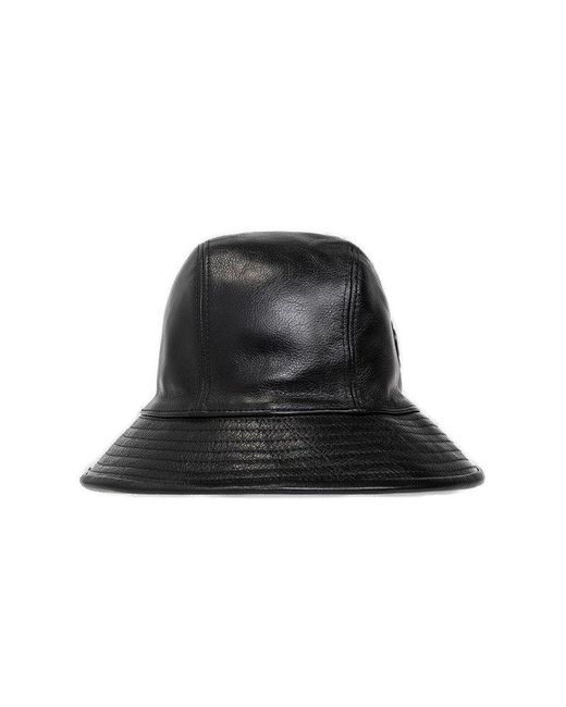 Gucci Black Horsebit-detailed Leather Bucket Hat