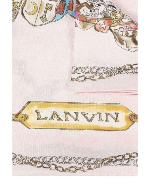 Lanvin Multicolor Logo Printed Scarf