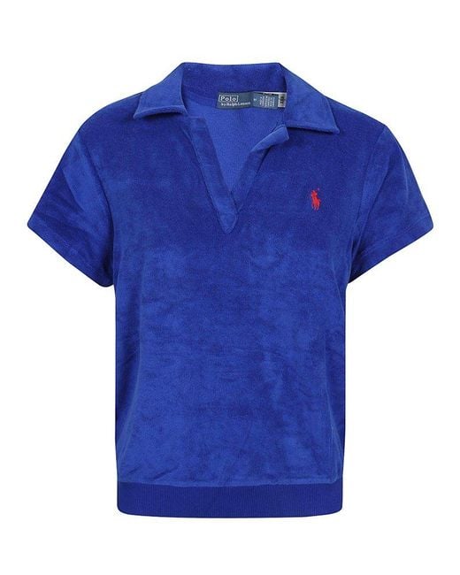 Polo Ralph Lauren Blue Terry Polo-Short Sleeve-Polo Shirt