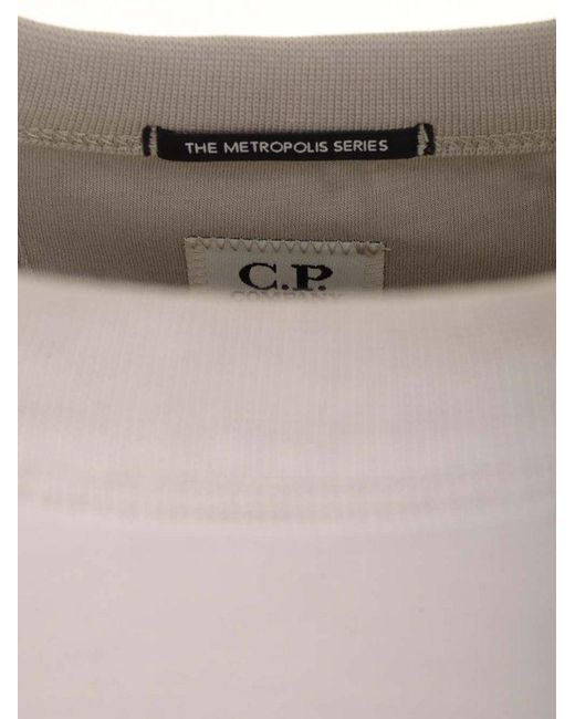 C P Company Gray Stretch Fleece Long-sleeved Sweatshirt for men