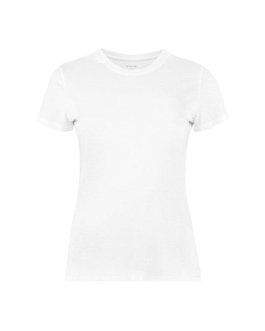 Vince White Slim-fit Crewneck T-shirt