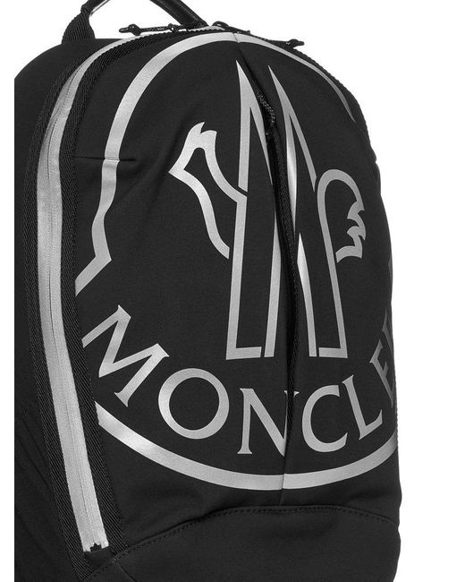 Moncler Black Logo Cotton-blend Backpack for men