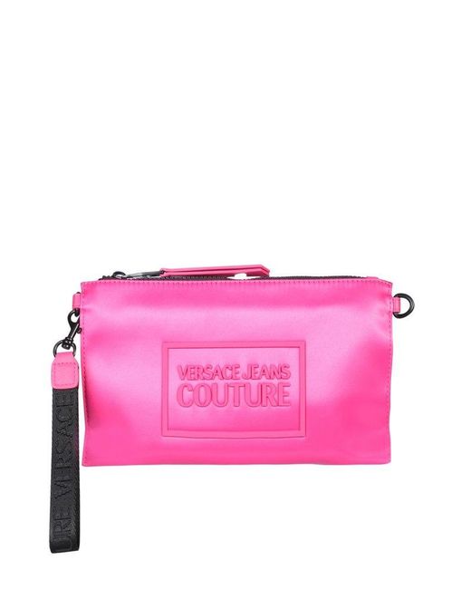Versace Jeans Couture Synthetic Logo Detailed Crossbody Bag in Pink | Lyst