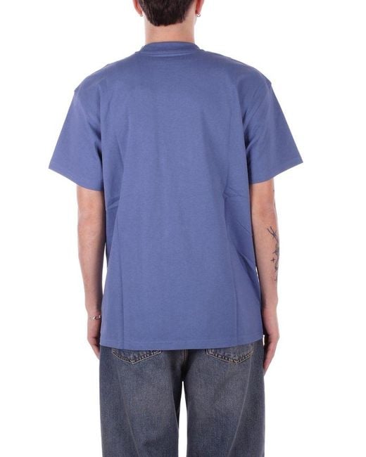 Carhartt Blue S/S American Script T-Shirt for men