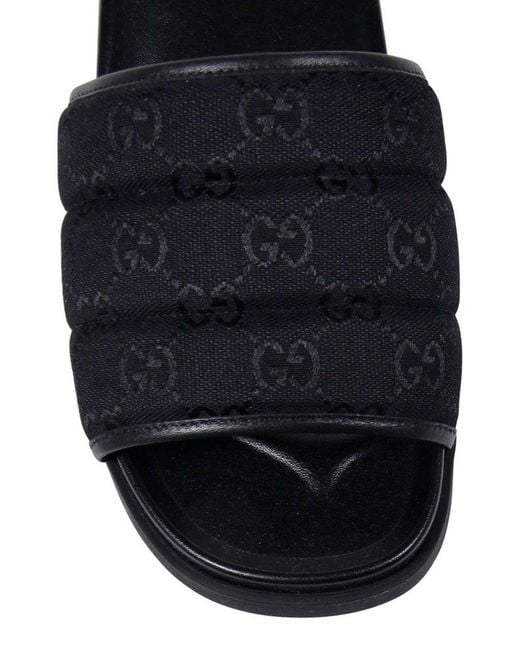 Gucci Black Padded Gg Sandals for men