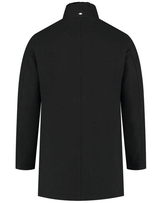 Herno Black Detachable Fur Collared Car Coat for men