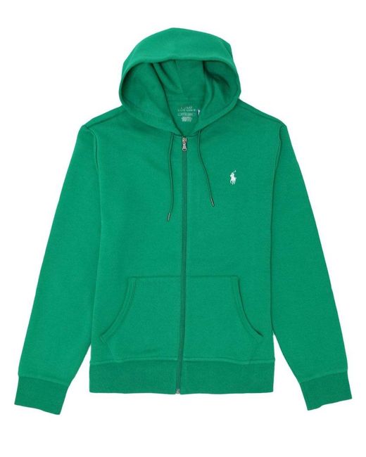 Polo Ralph Lauren Green Pony Embroidered Zipped Hoodie for men