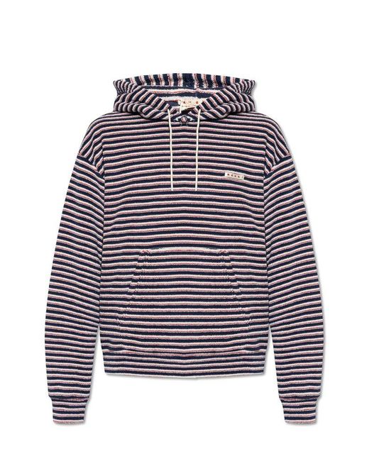 Marni Red Striped Hoodie for men