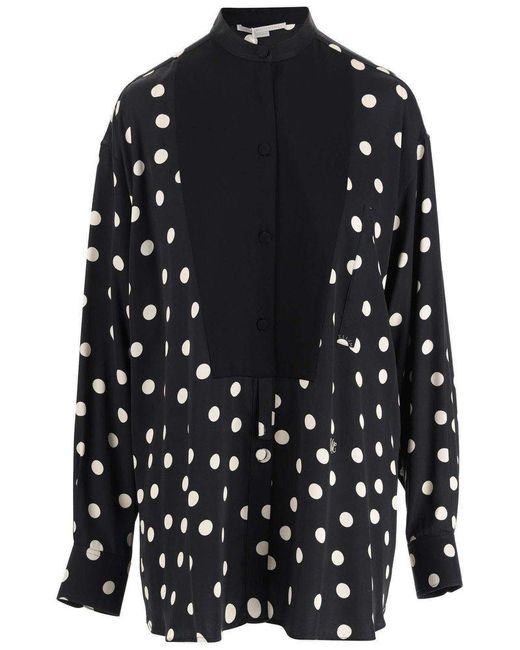 Stella McCartney Black Viscose Shirt With Polka Dot Pattern
