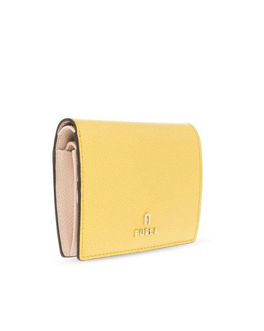 Furla Yellow Leather Wallet With Logo