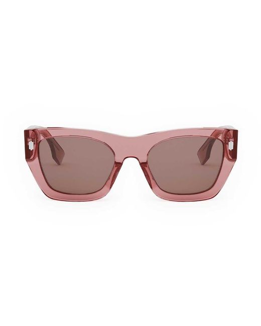 Fendi Pink Square Frame Sunglasses