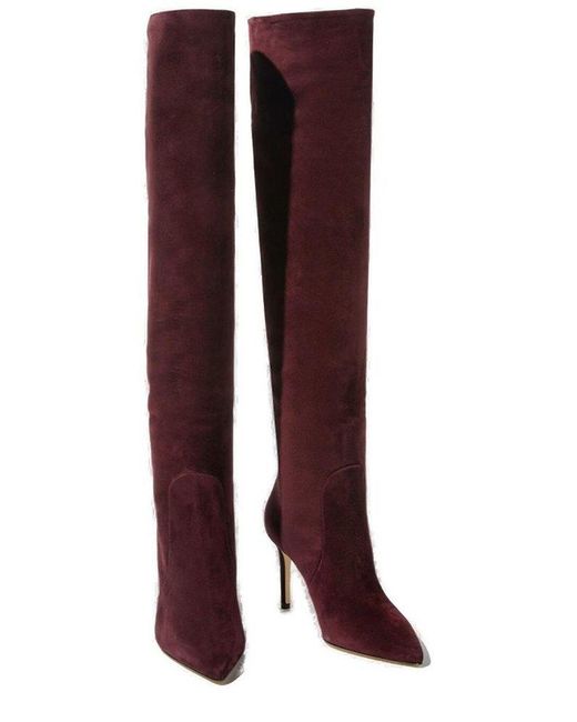 SCAROSSO X Brian Atwood Carra Knee length Boots in Red Lyst UK