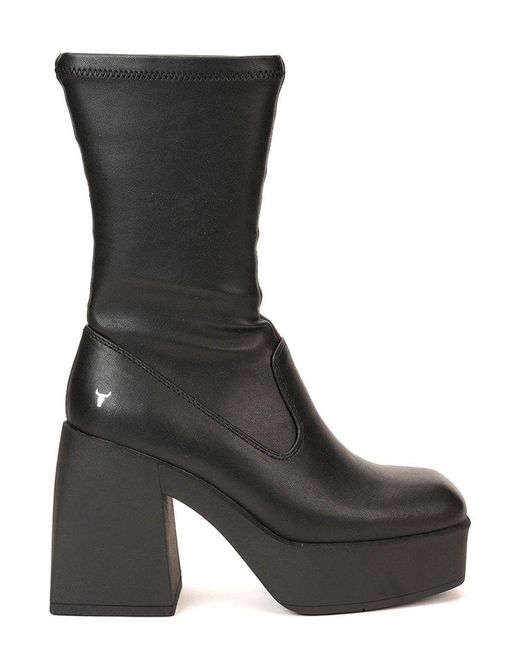 Windsor Smith Black High Heel Platform Boots