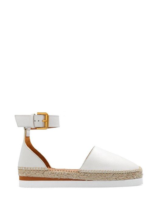 See By Chloé White 'glyn' Leather Espadrilles,