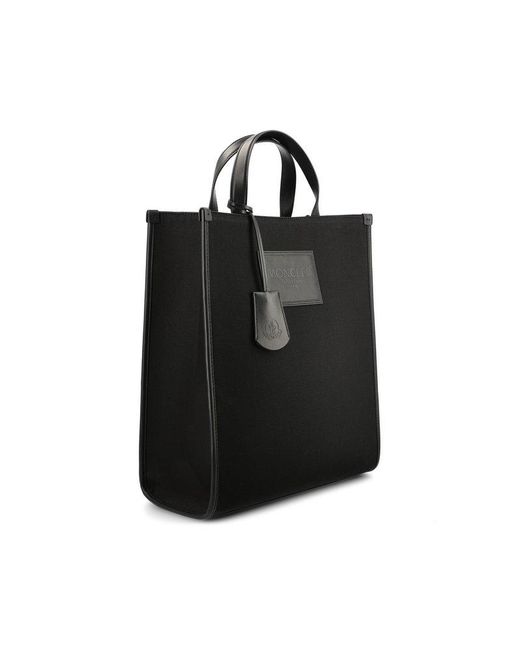 Moncler Black Logo Patch Tote Bag for men