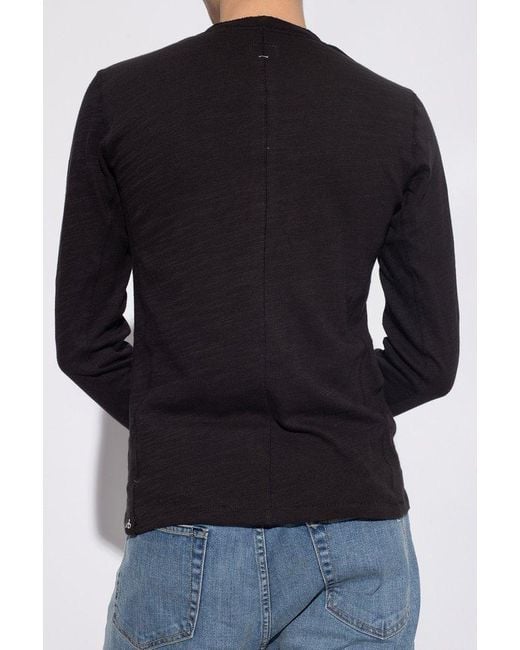 Rag & Bone Black Long-Sleeved Knit Top for men